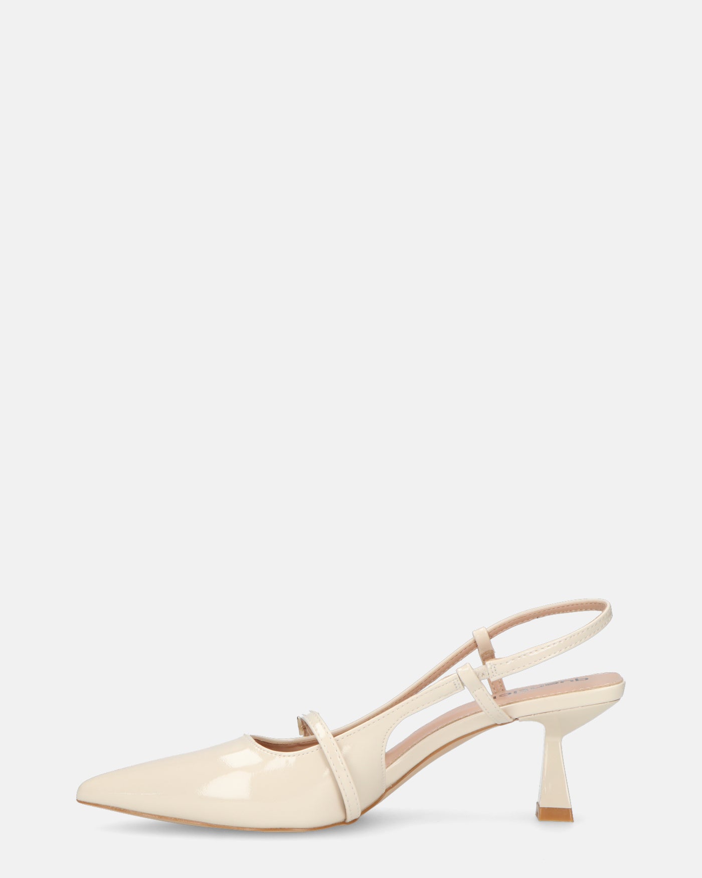 FARAI - sandali in glassy beige chiaro con tacco e cinturino